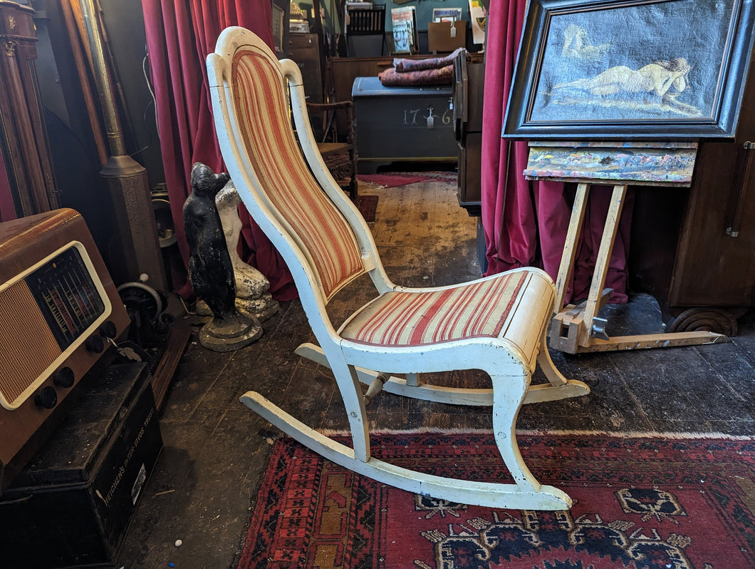 Vintage Farmhouse Style Scandanavian Painted Rocking Chair