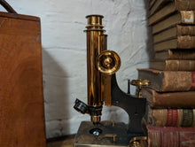 Load image into Gallery viewer, Antique Brass Watson &amp; Sons Laboratory Microscope

