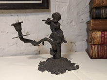 Load image into Gallery viewer, Antique Victorian Bronze Cherub Candle Stick
