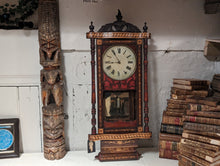 Load image into Gallery viewer, 19th Century American Marquetry Pendulum Wall Clock

