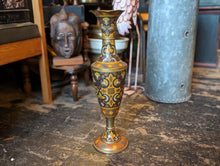 Load image into Gallery viewer, Vintage Indian Brass Enameled Urn Vase
