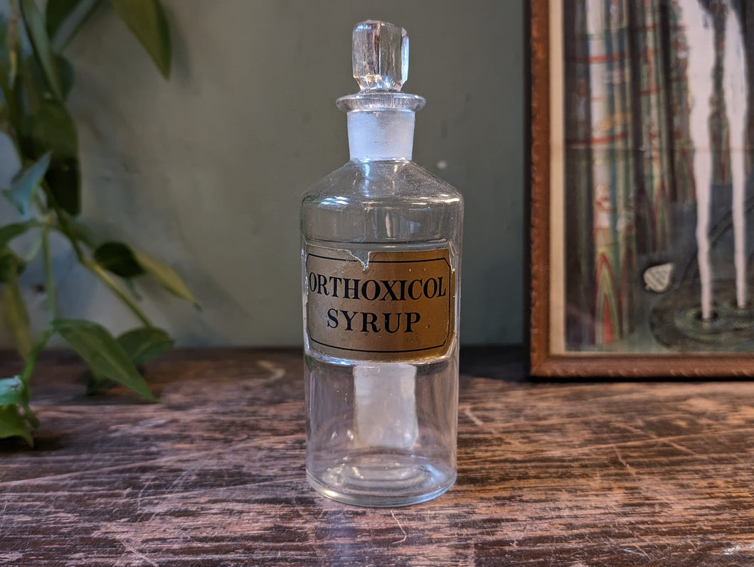 1930's Vintage Apothecary Bottle / Jar - Orthoxical Syrop