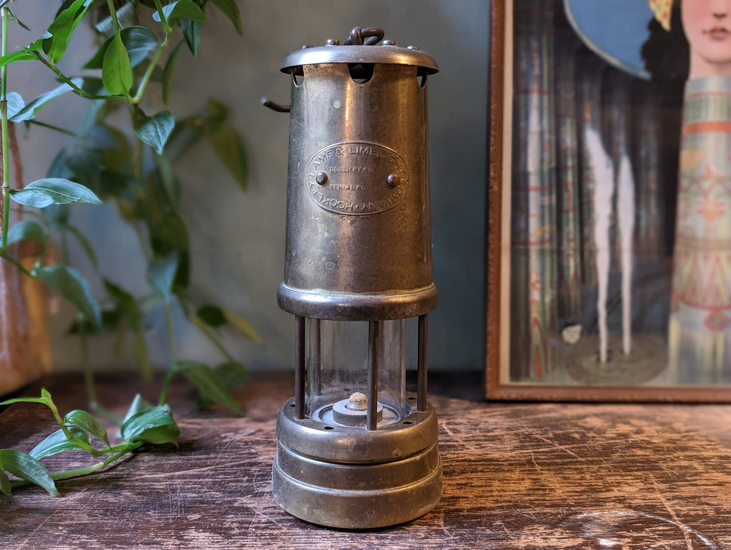 Antique Hockley Brass Miners Safety Lamp
