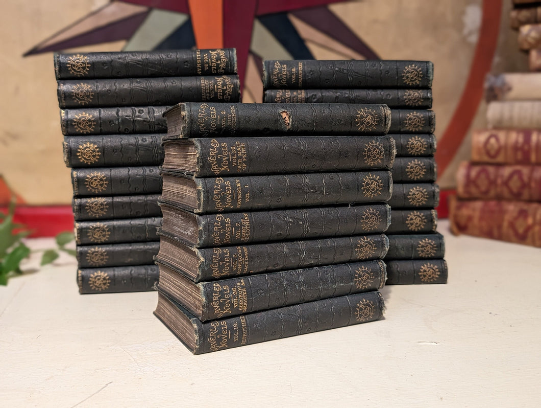 Set of 25 1875 Waverly Novels By Sir Walter Scott