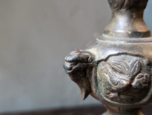 Load image into Gallery viewer, Japanese Meiji Bronze Candle Stick / Alter Stick
