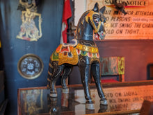 Load image into Gallery viewer, Large Colourful Vintage Balinese Horse Carving
