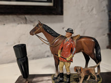 Load image into Gallery viewer, Early 20th.C Horse and Hound Pen Holder on Marble Base
