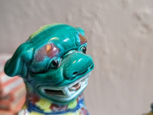 Load image into Gallery viewer, Vintage Polychrome Glazed Porcelain Foo Dogs or Foo Lions
