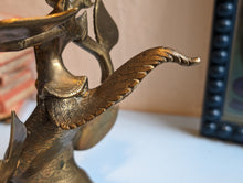 Load image into Gallery viewer, Vintage Thai Jeweled Brass Kinnari Statue
