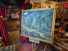 Load image into Gallery viewer, XL 1930&#39;s Danish Impressionistic Oil Painting of Forrest in Gilt Frame - 138 x 114cm
