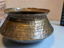 Load image into Gallery viewer, Antique Indian Hammered Brass Handi Bowl - Biryani Pot
