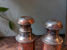 Load image into Gallery viewer, Pair Of Antique Indian Tinned Copper Containers
