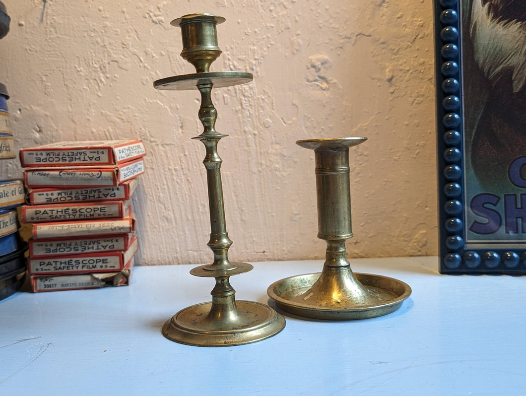 Pair of Antique Brass Candle Stick Holders