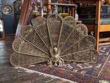 Load image into Gallery viewer, Vintage Peacock Brass Firescreen
