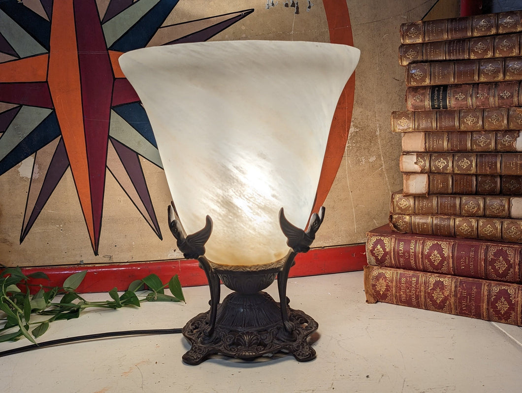 Vintage Cast Iron Art Deco Style table Lamp / Uplight